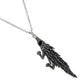 MATK1124 - High polished (no plating) Stainless Steel Pendant with Top Grade Crystal  in Jet