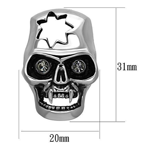 MATK1130 - High polished (no plating) Stainless Steel Earrings with Top Grade Crystal  in Black Diamond