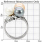 MATK114 - High polished (no plating) Stainless Steel Ring with Synthetic Pearl in Multi Color