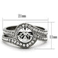 MATK1155 - High polished (no plating) Stainless Steel Ring with Top Grade Crystal  in Clear