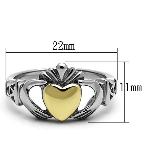 MATK1157 - Two-Tone IP Gold (Ion Plating) Stainless Steel Ring with No Stone