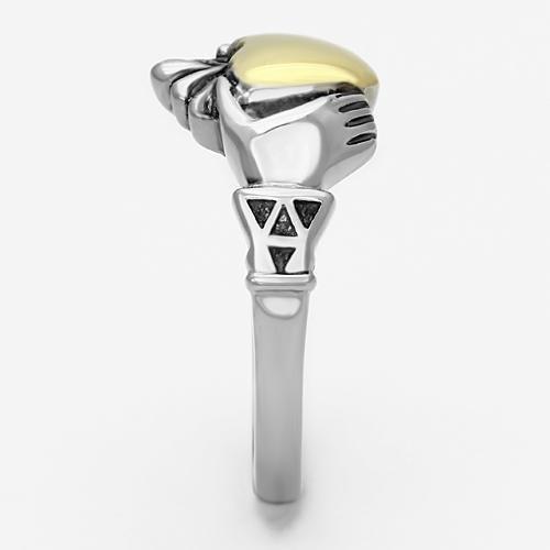 MATK1157 - Two-Tone IP Gold (Ion Plating) Stainless Steel Ring with No Stone