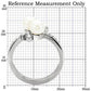 MATK116 - High polished (no plating) Stainless Steel Ring with Synthetic Pearl in White