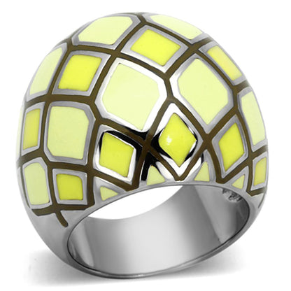 MATK1173 - High polished (no plating) Stainless Steel Ring with Epoxy  in Multi Color
