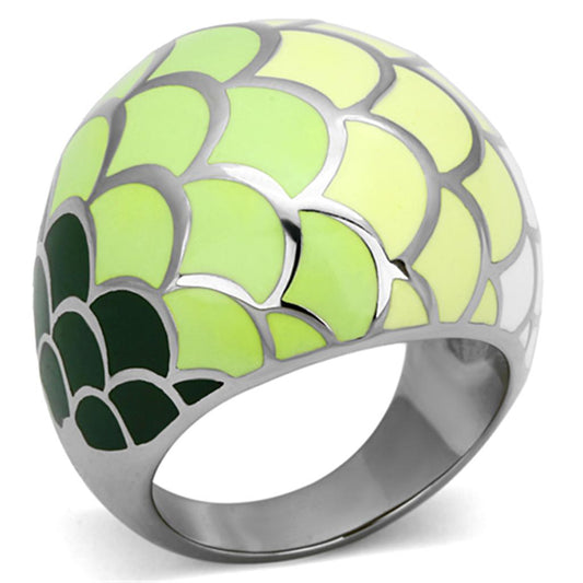 MATK1174 - High polished (no plating) Stainless Steel Ring with Epoxy  in Multi Color