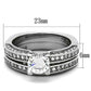 MATK1175 - High polished (no plating) Stainless Steel Ring with AAA Grade CZ  in Clear