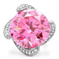 MATK117 - High polished (no plating) Stainless Steel Ring with AAA Grade CZ  in Rose
