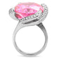MATK117 - High polished (no plating) Stainless Steel Ring with AAA Grade CZ  in Rose