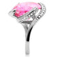 MATK117 - High polished (no plating) Stainless Steel Ring with AAA Grade CZ  in Rose