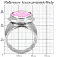 MATK118 - High polished (no plating) Stainless Steel Ring with AAA Grade CZ  in Rose