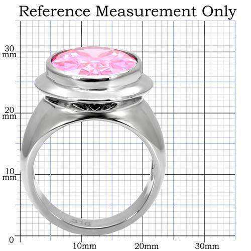 MATK118 - High polished (no plating) Stainless Steel Ring with AAA Grade CZ  in Rose