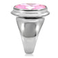 MATK118 - High polished (no plating) Stainless Steel Ring with AAA Grade CZ  in Rose