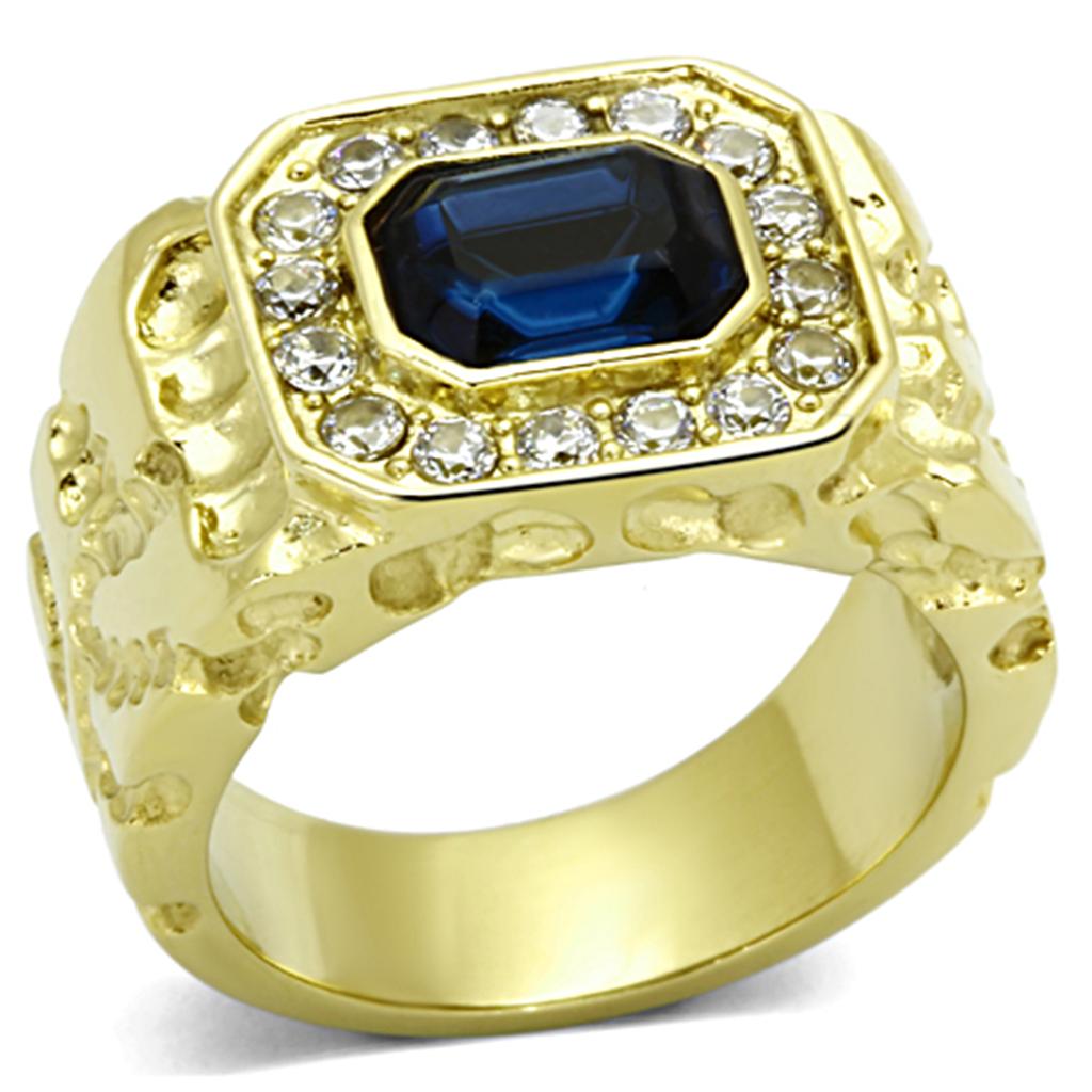 MATK1192 - IP Gold(Ion Plating) Stainless Steel Ring with Top Grade Crystal  in Montana