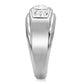 MATK119 - High polished (no plating) Stainless Steel Ring with Top Grade Crystal  in Clear