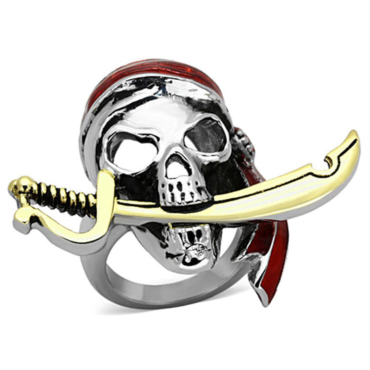 MATK1205 - Two-Tone IP Gold (Ion Plating) Stainless Steel Ring with Epoxy  in Siam
