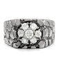 MATK121 - High polished (no plating) Stainless Steel Ring with AAA Grade CZ  in Clear