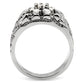 MATK121 - High polished (no plating) Stainless Steel Ring with AAA Grade CZ  in Clear