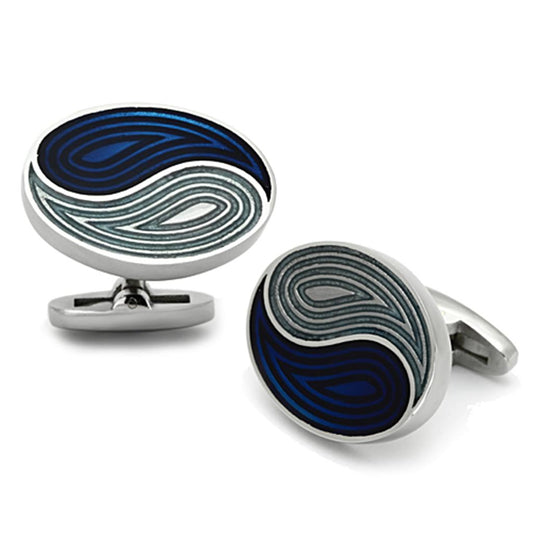 MATK1240 - High polished (no plating) Stainless Steel Cufflink with Epoxy  in Multi Color