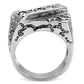 MATK124 - High polished (no plating) Stainless Steel Ring with AAA Grade CZ  in Clear