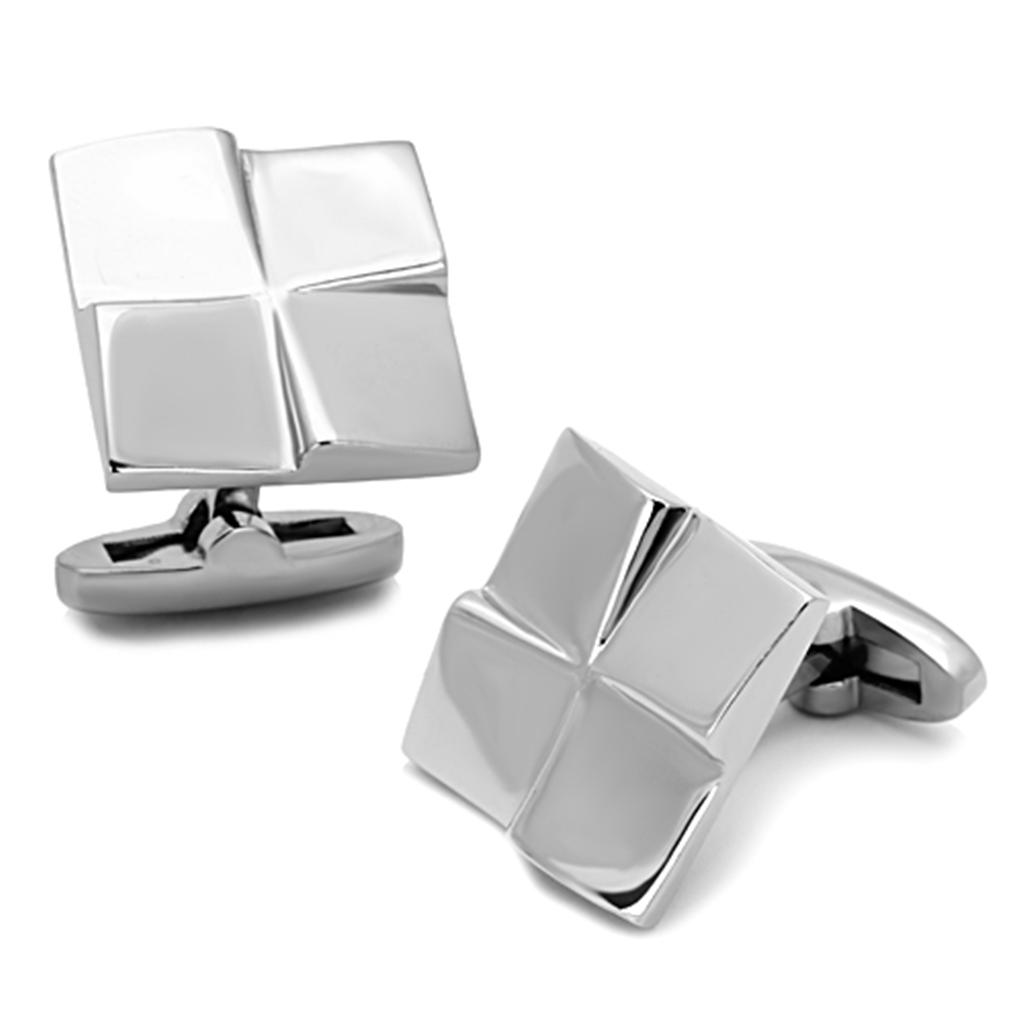MATK1250 - High polished (no plating) Stainless Steel Cufflink with No Stone