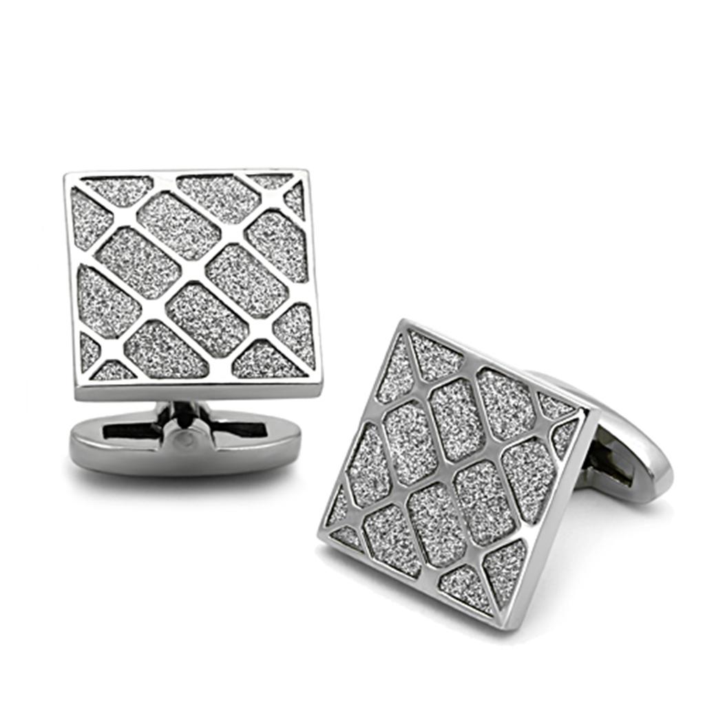 MATK1252 - High polished (no plating) Stainless Steel Cufflink with No Stone