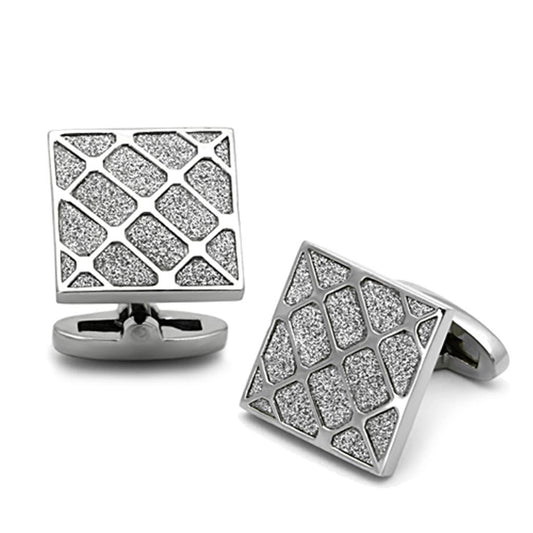 MATK1252 - High polished (no plating) Stainless Steel Cufflink with No Stone