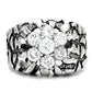 MATK125 - High polished (no plating) Stainless Steel Ring with AAA Grade CZ  in Clear