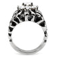 MATK125 - High polished (no plating) Stainless Steel Ring with AAA Grade CZ  in Clear