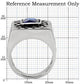 MATK128 - High polished (no plating) Stainless Steel Ring with Synthetic Synthetic Glass in Montana