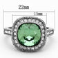 MATK1317 - High polished (no plating) Stainless Steel Ring with Top Grade Crystal  in Emerald
