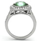 MATK1317 - High polished (no plating) Stainless Steel Ring with Top Grade Crystal  in Emerald