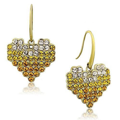 MATK1455 - IP Gold(Ion Plating) Stainless Steel Earrings with Top Grade Crystal  in Multi Color
