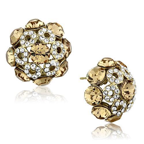 MATK1458 - IP Gold(Ion Plating) Stainless Steel Earrings with Top Grade Crystal  in Citrine Yellow