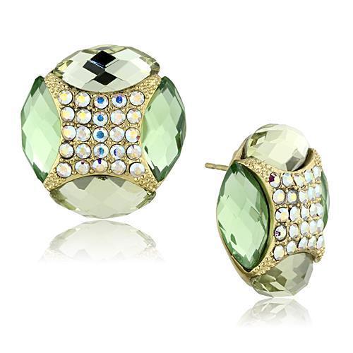 MATK1468 - IP Gold(Ion Plating) Stainless Steel Earrings with Synthetic Synthetic Glass in Multi Color