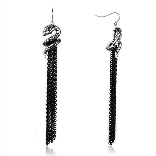 MATK1479 - Two-Tone IP Black Stainless Steel Earrings with No Stone