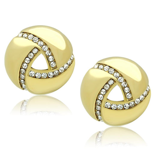 MATK1499 - IP Gold(Ion Plating) Stainless Steel Earrings with Top Grade Crystal  in Clear