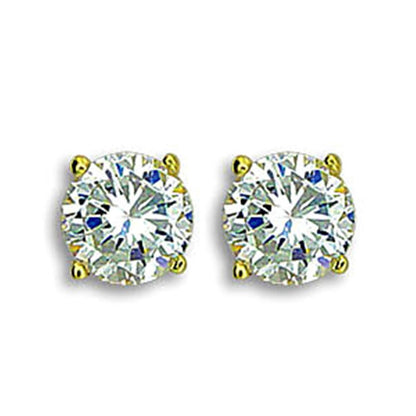 MATK1504 - IP Gold(Ion Plating) Stainless Steel Earrings with AAA Grade CZ  in Clear