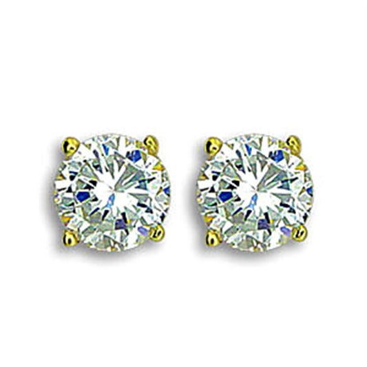 MATK1504 - IP Gold(Ion Plating) Stainless Steel Earrings with AAA Grade CZ  in Clear