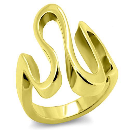 MATK152G - IP Gold(Ion Plating) Stainless Steel Ring with No Stone