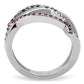 MATK156 - High polished (no plating) Stainless Steel Ring with Top Grade Crystal  in Multi Color