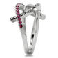 MATK156 - High polished (no plating) Stainless Steel Ring with Top Grade Crystal  in Multi Color