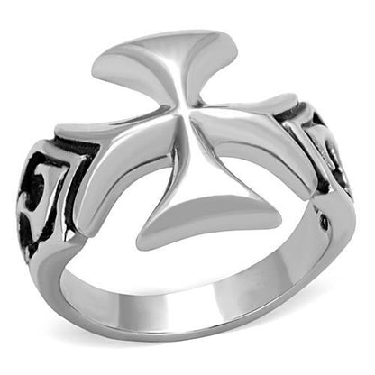 MATK1602 - High polished (no plating) Stainless Steel Ring with Epoxy  in Jet