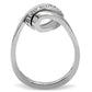 MATK161 - High polished (no plating) Stainless Steel Ring with Top Grade Crystal  in Clear