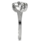 MATK161 - High polished (no plating) Stainless Steel Ring with Top Grade Crystal  in Clear