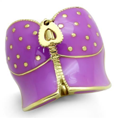 MATK1621 - IP Gold(Ion Plating) Stainless Steel Ring with Epoxy  in Amethyst