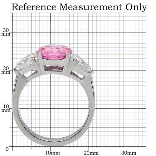 MATK164 - High polished (no plating) Stainless Steel Ring with AAA Grade CZ  in Rose