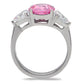 MATK164 - High polished (no plating) Stainless Steel Ring with AAA Grade CZ  in Rose