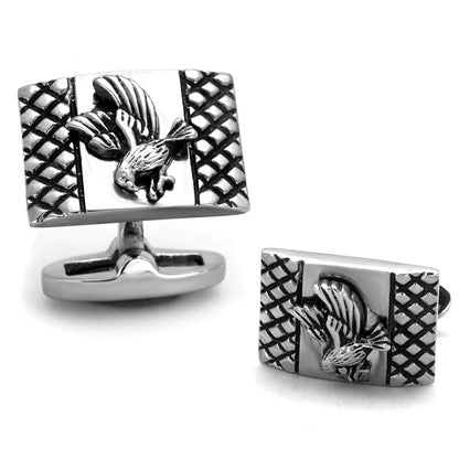 MATK1655 - High polished (no plating) Stainless Steel Cufflink with No Stone