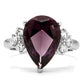 MATK167 - High polished (no plating) Stainless Steel Ring with Synthetic Synthetic Glass in Amethyst