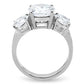 MATK168 - High polished (no plating) Stainless Steel Ring with AAA Grade CZ  in Clear
